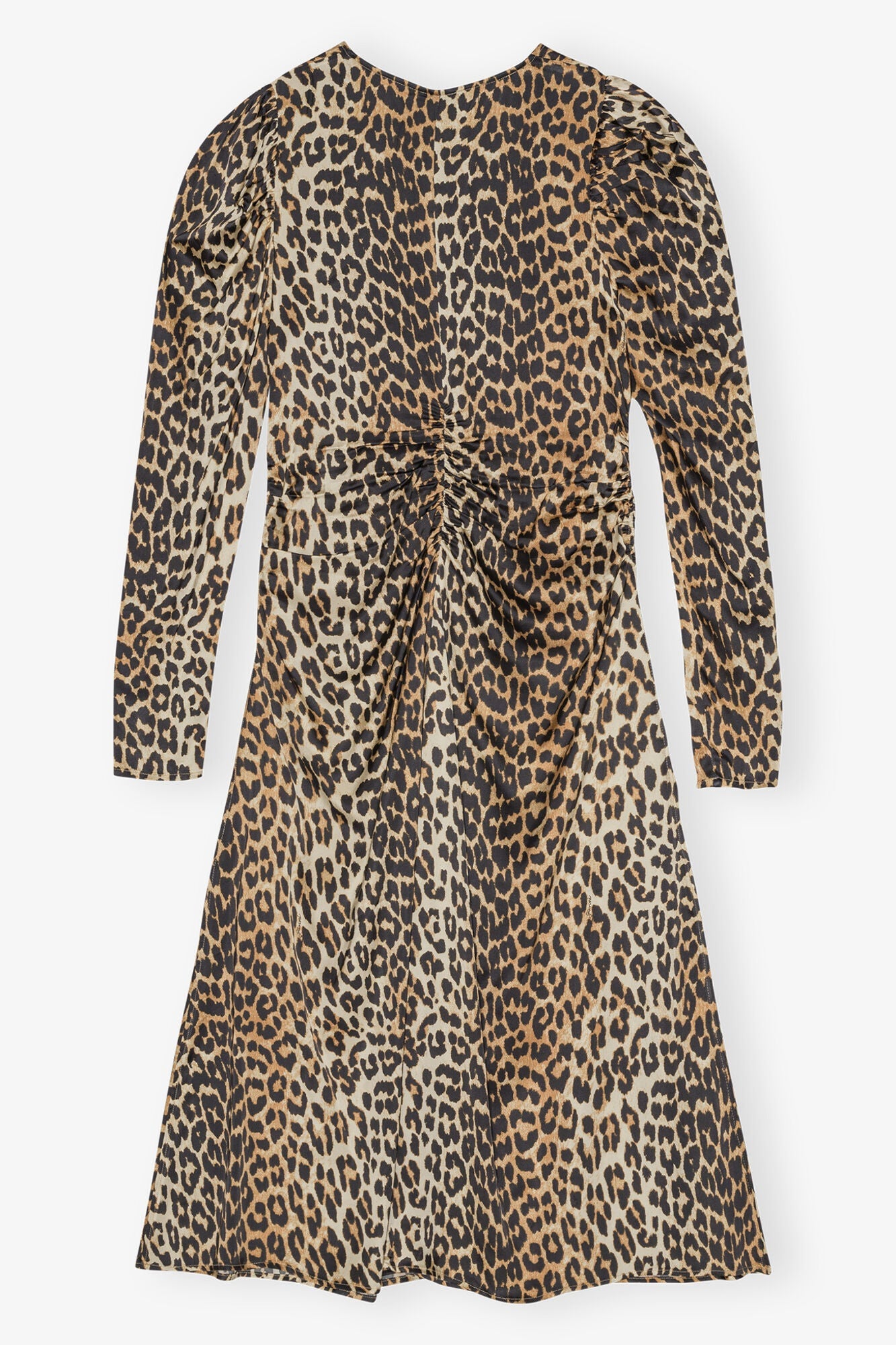 Print Satin Midi Dress | Leopard