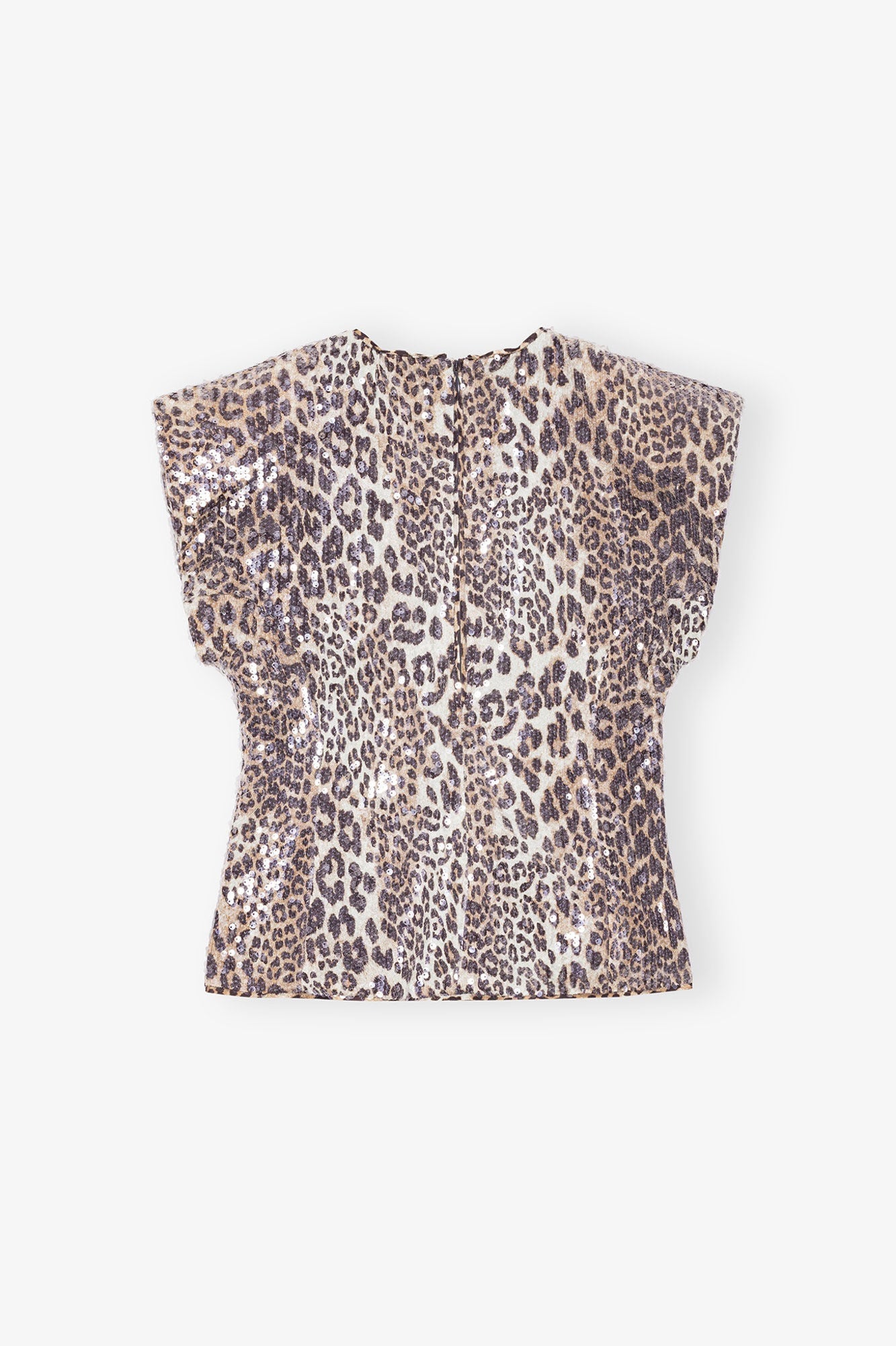 Printed Stretch Sequins Blouse | Leopard