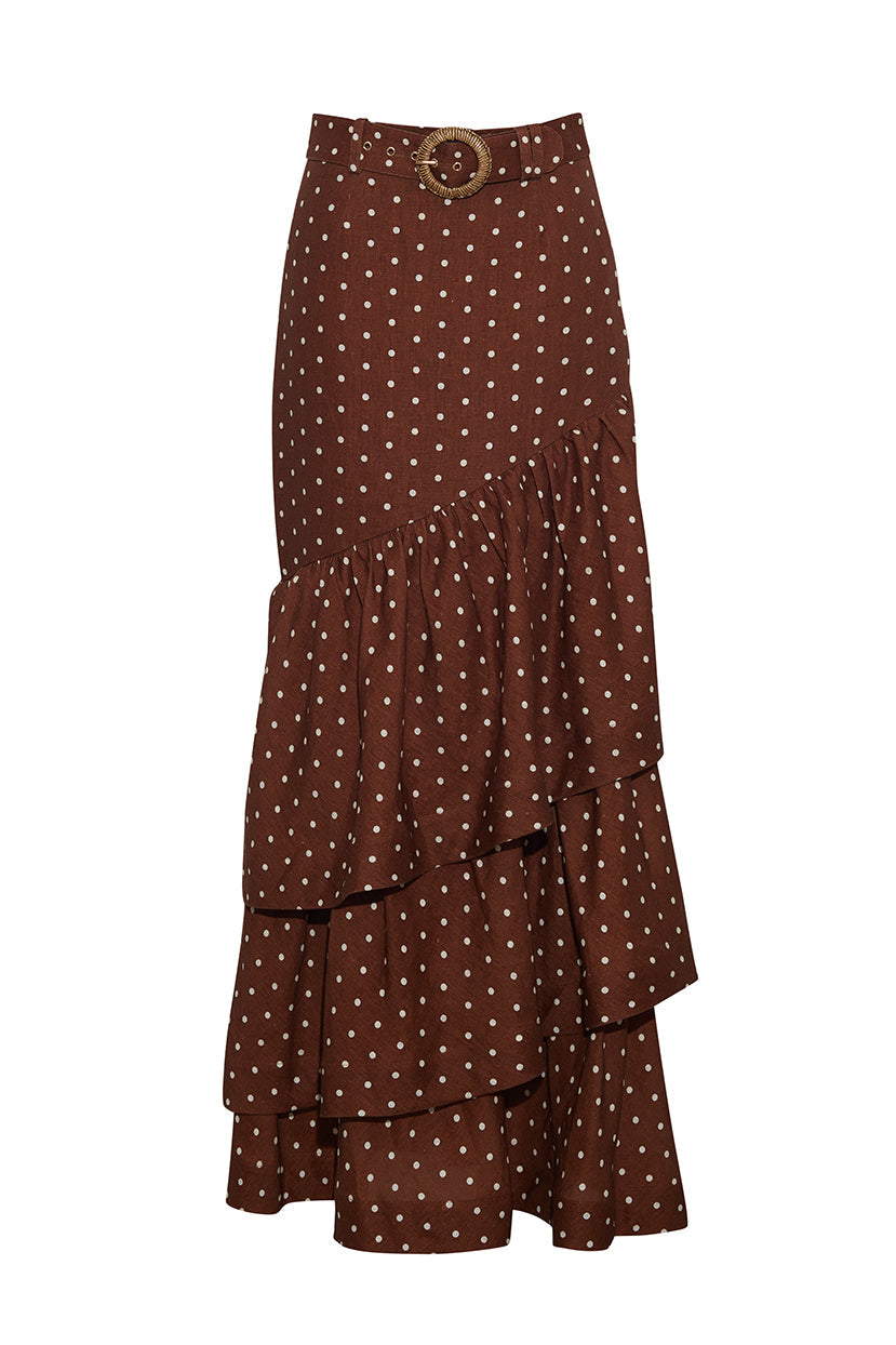 Priya Skirt | Dots Khaki