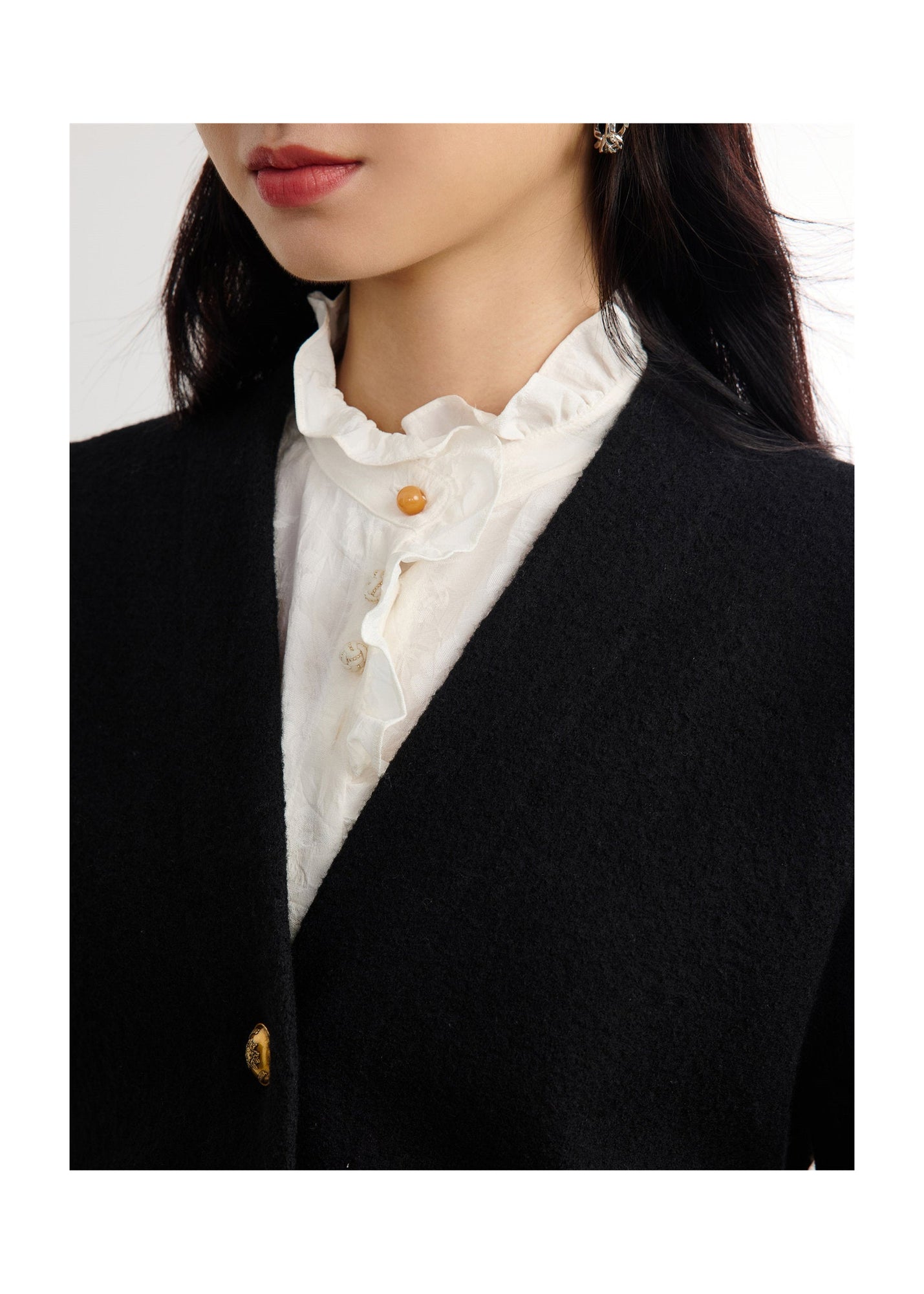 Pure Wool Knitted Cardigan | Black