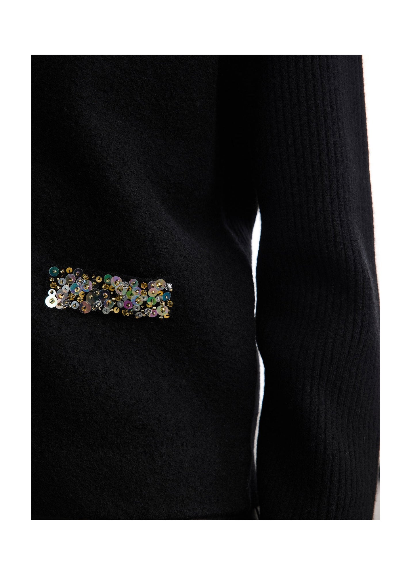 Pure Wool Knitted Cardigan | Black