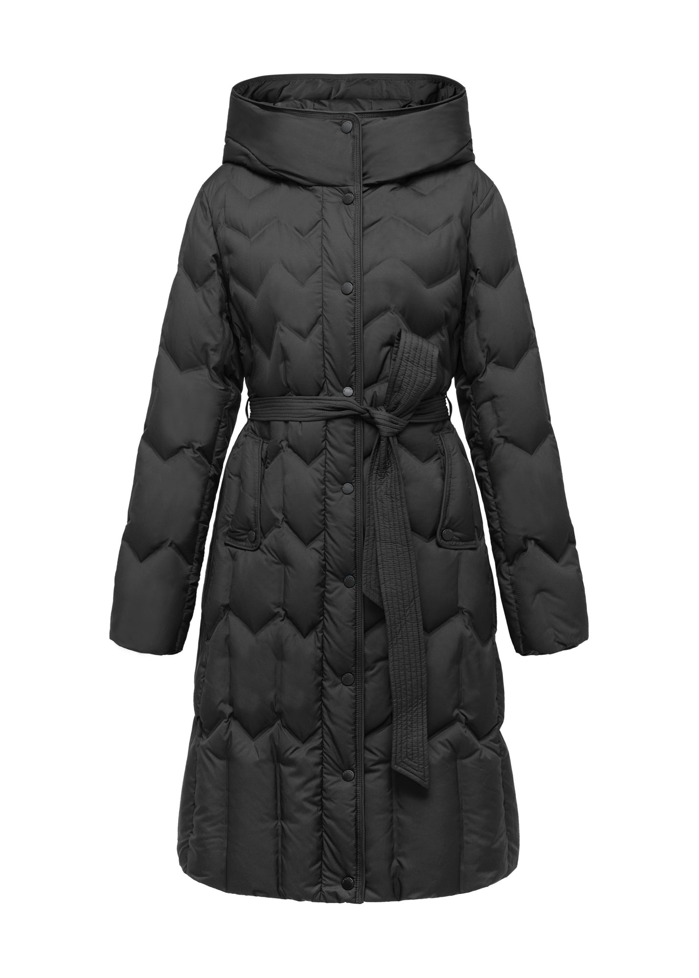 Quilted Long Coat | Black