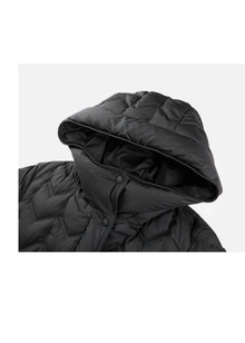 Quilted Long Coat | Black