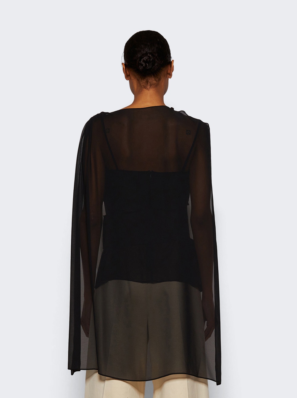 Women | Proenza Schouler | Aurora Top In Chiffon Black