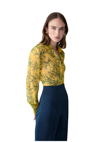 Long Sleeve Button Down Top | Daffodil/Multi
