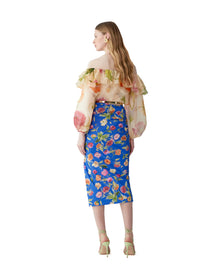 Ruched Midi Skirt | Bluebell Multi