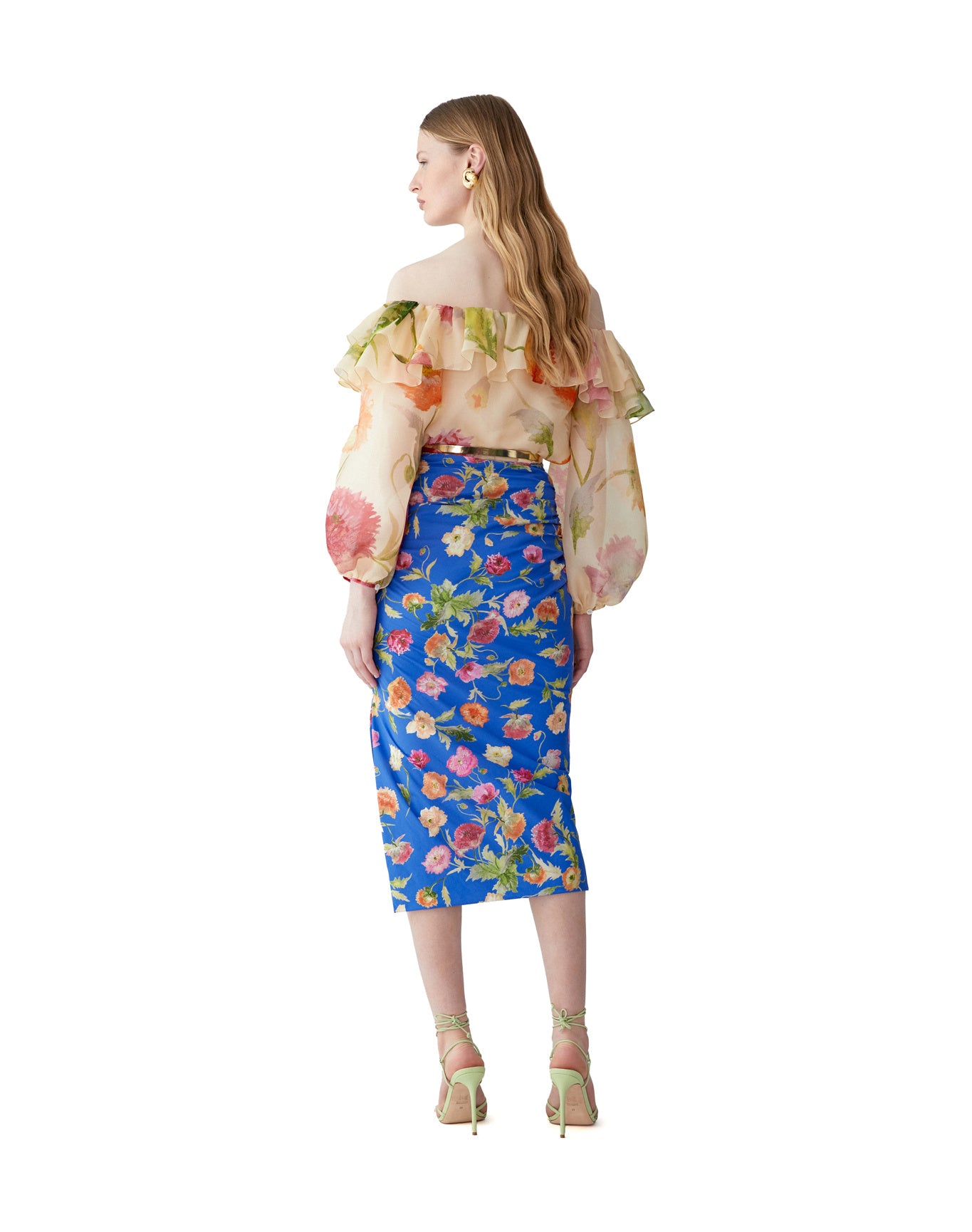 Ruched Midi Skirt | Bluebell Multi