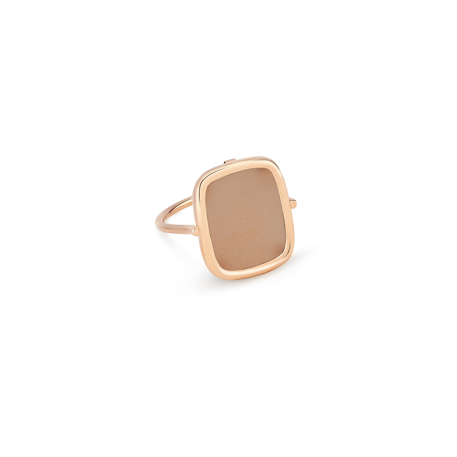 Grey Moonstone Antique Ring | 18K Rose Gold