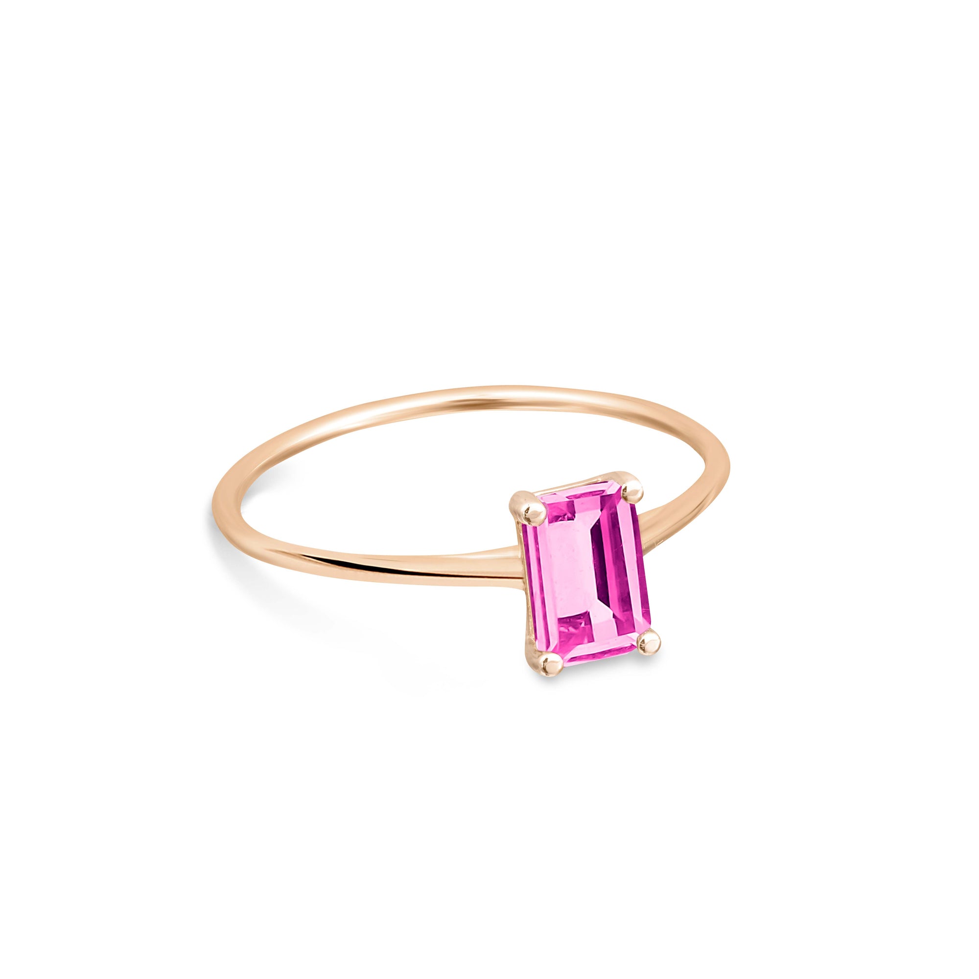 Mini Cocktail Pink Topaz Ring | 18K Rose Gold