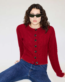 Womens | Cable Cardigan | Rosso