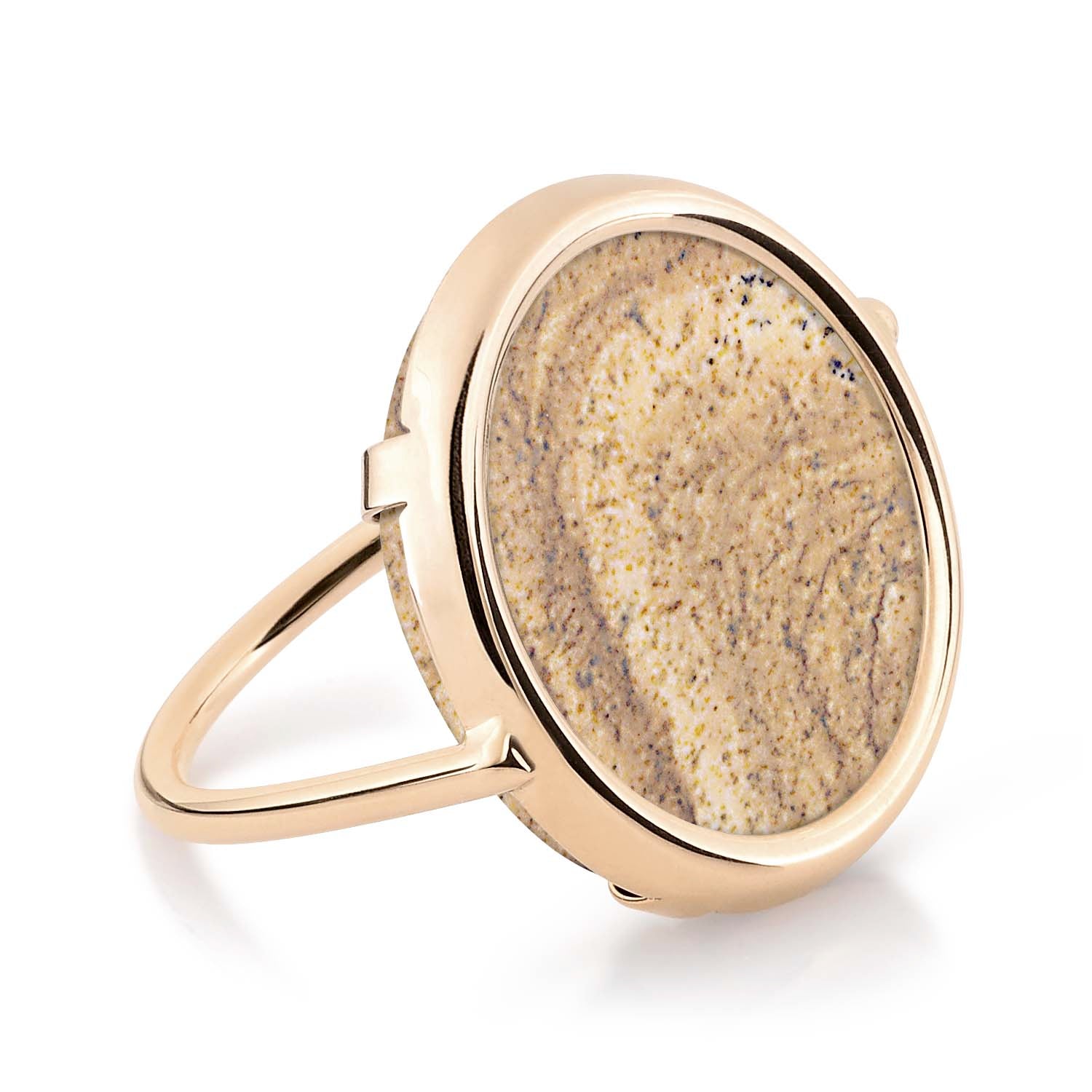 Picture Jasper Disc Ring | 18K Rose Gold