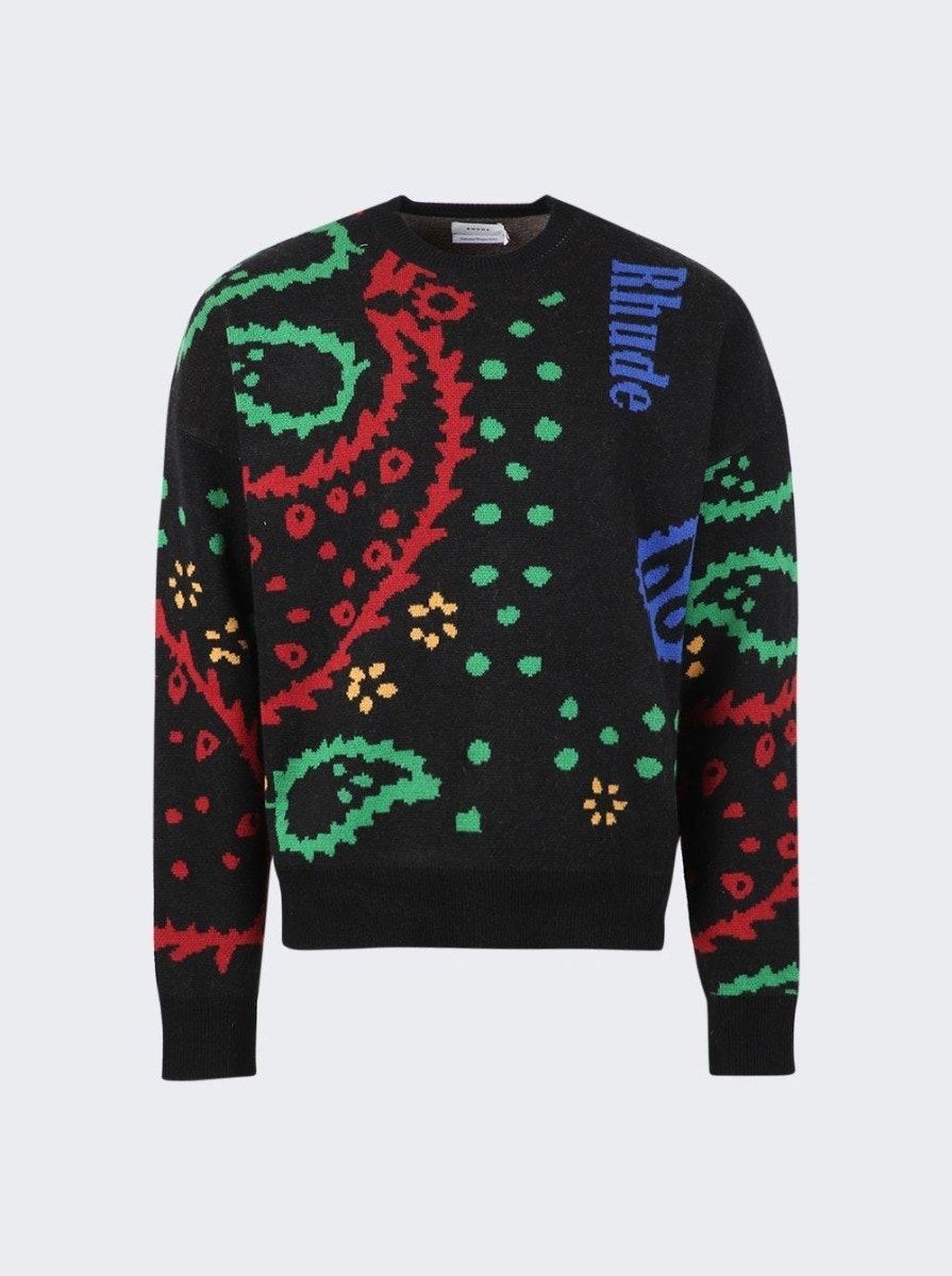 Men | Rhude | Bandana Knit Crewneck | Black