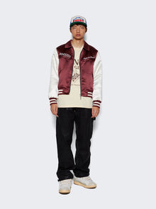 Men | Rhude | Satin Varsity Jacket | Maroon