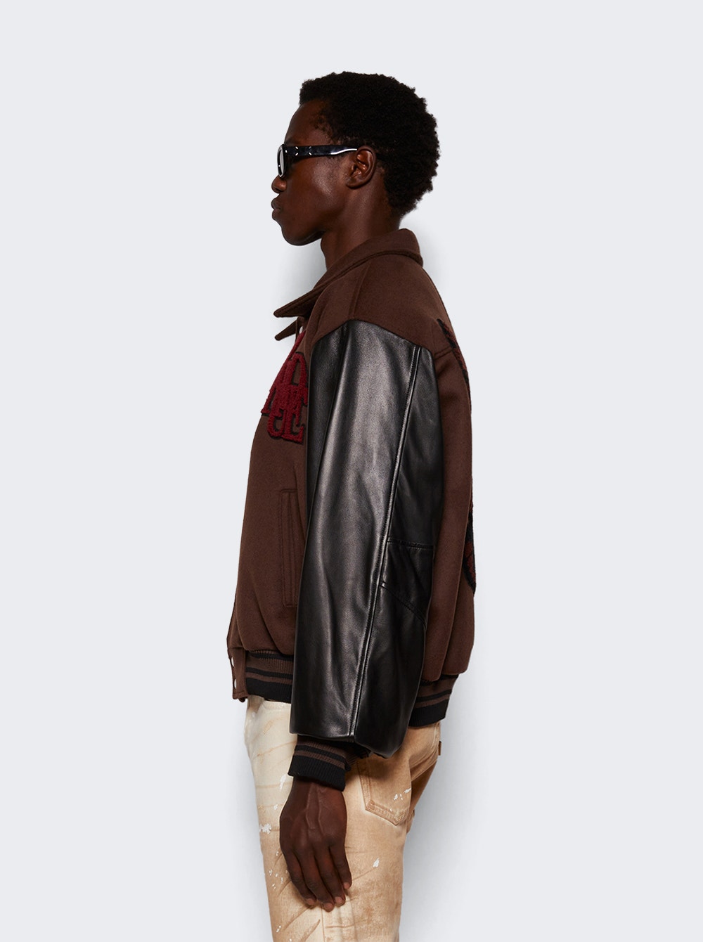 Men | Rhude | Duck Varsity Jacket Brown