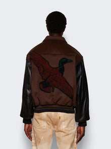 Men | Rhude | Duck Varsity Jacket Brown