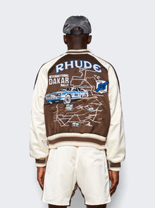 Men | Rhude | Satin Souvenier Jacket | Brown & Cream
