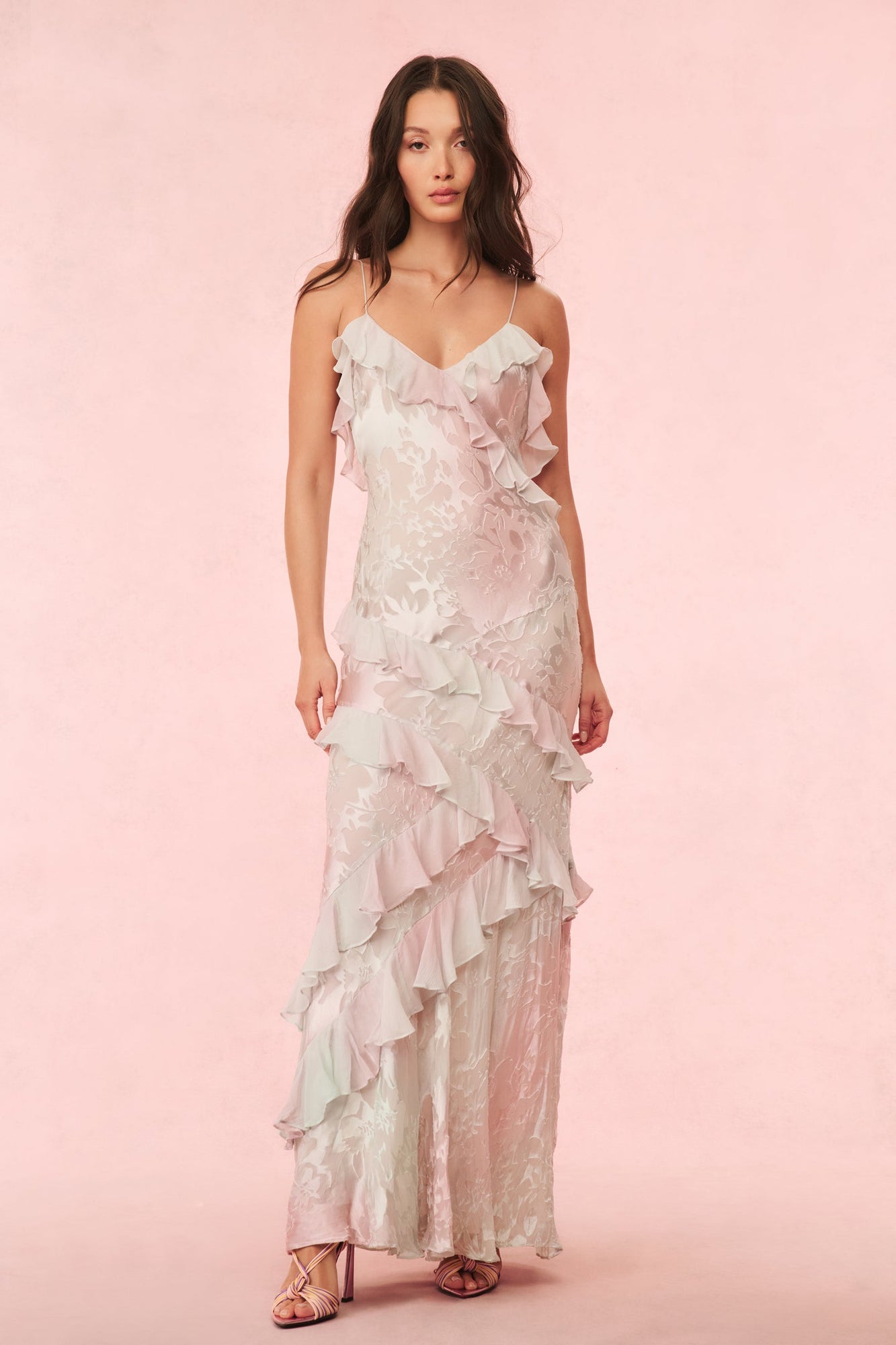 Rialto Pastel Ruffle Maxi Dress | Lilac Spring