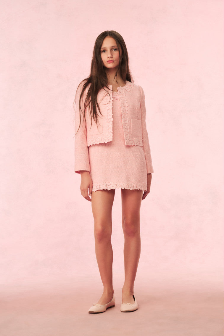 Girls Riviere Tweed Jacket | Strawberry Spritz