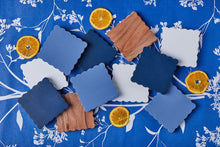 Scalloped Wood Coasters - Square | Maritime Colors | Set of 4