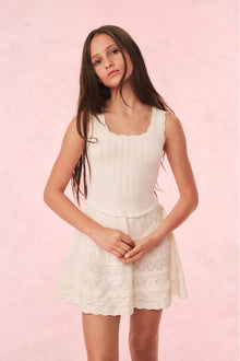 Girls Ronellia Knit Mini Dress | Ivory