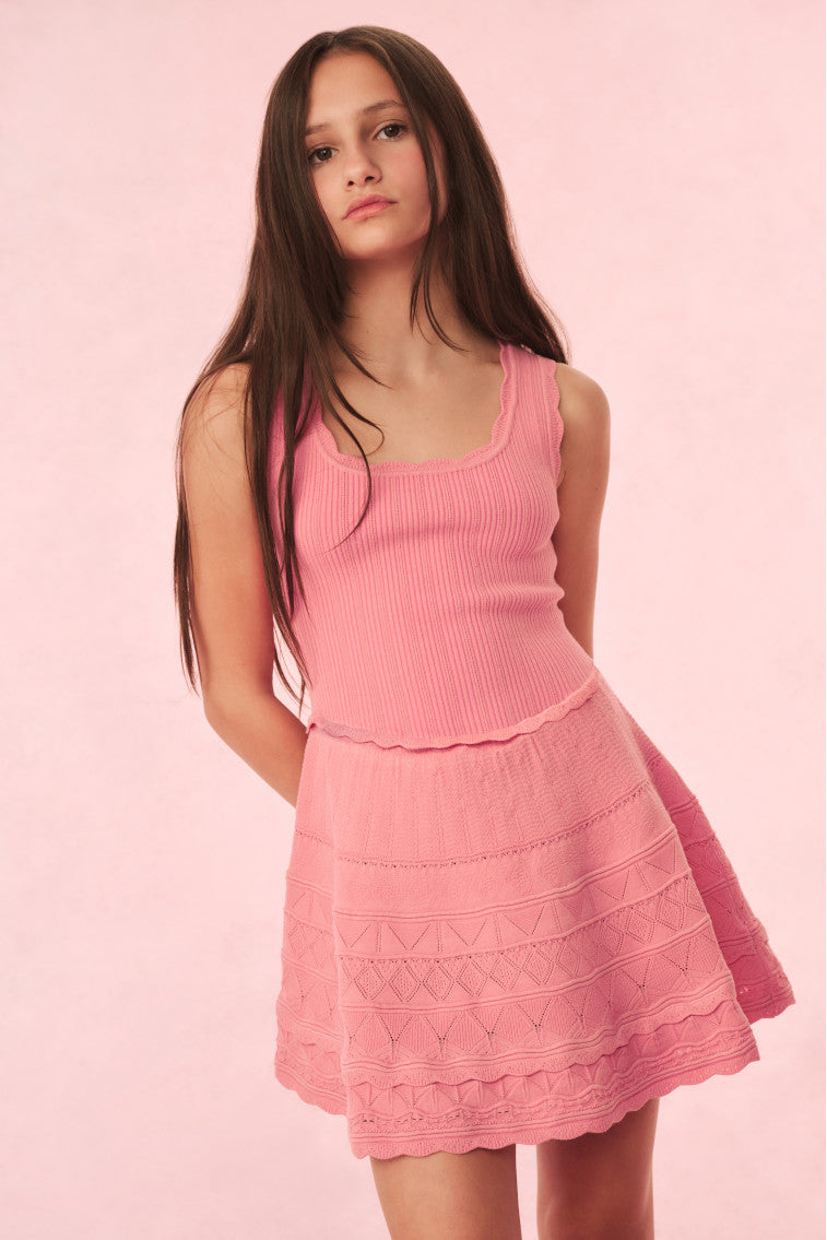 Girls Ronellia Knit Mini Dress | Sunset Pink