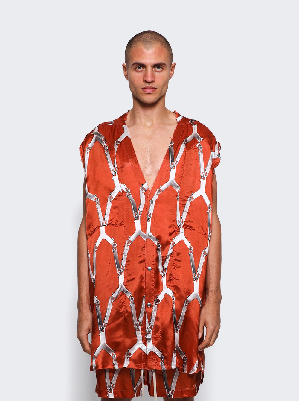 Men | Rick Owens | Jumbo Cut Out Overshirt | Orange