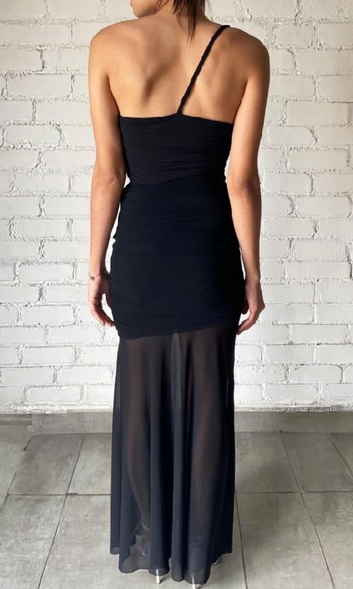 Womens | Adele Nylon Long Dress | Black