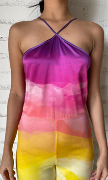 Womens | Aimee Charmeuse Silk Jumpsuit | Multicolour