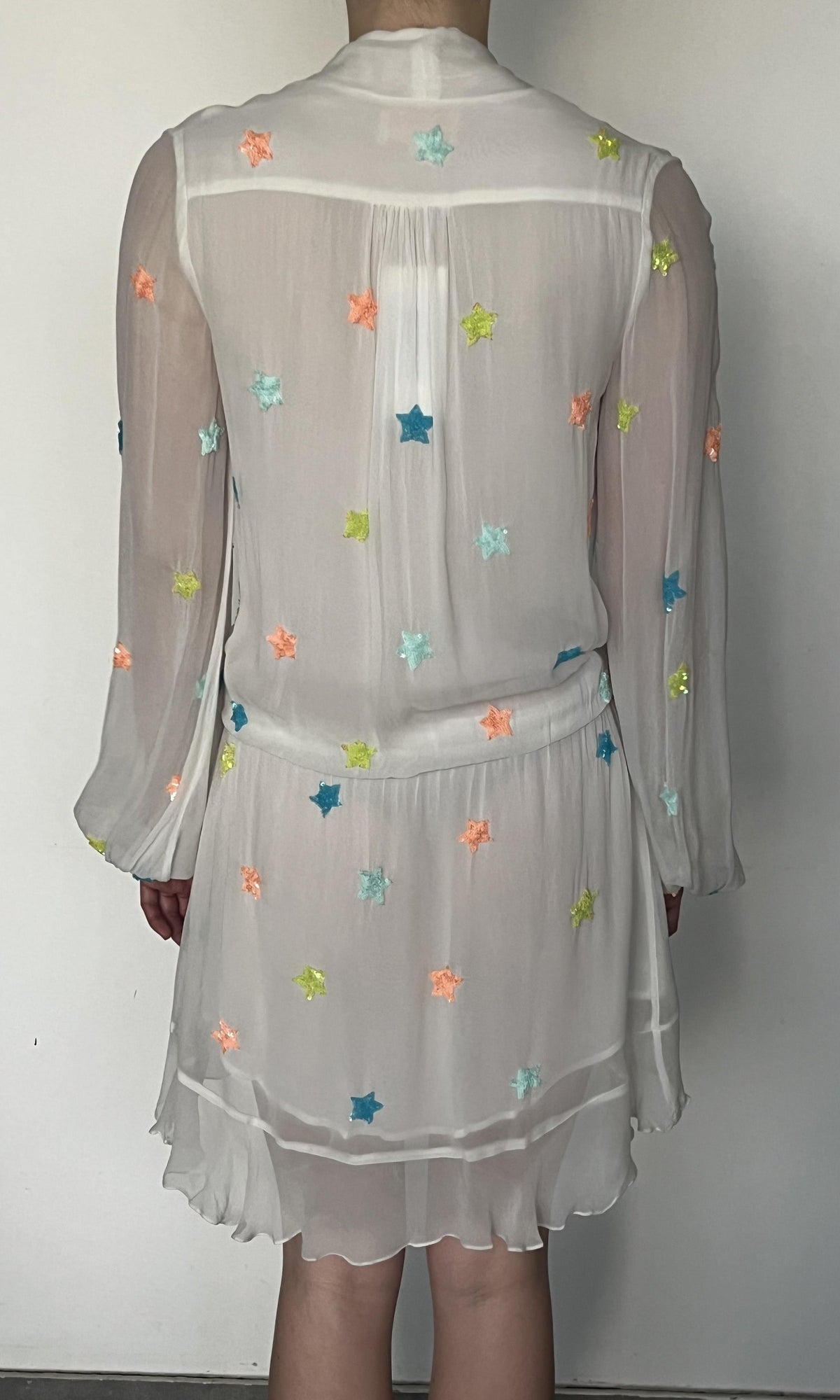Womens | Astral Viscose Georgette Short Dress | White