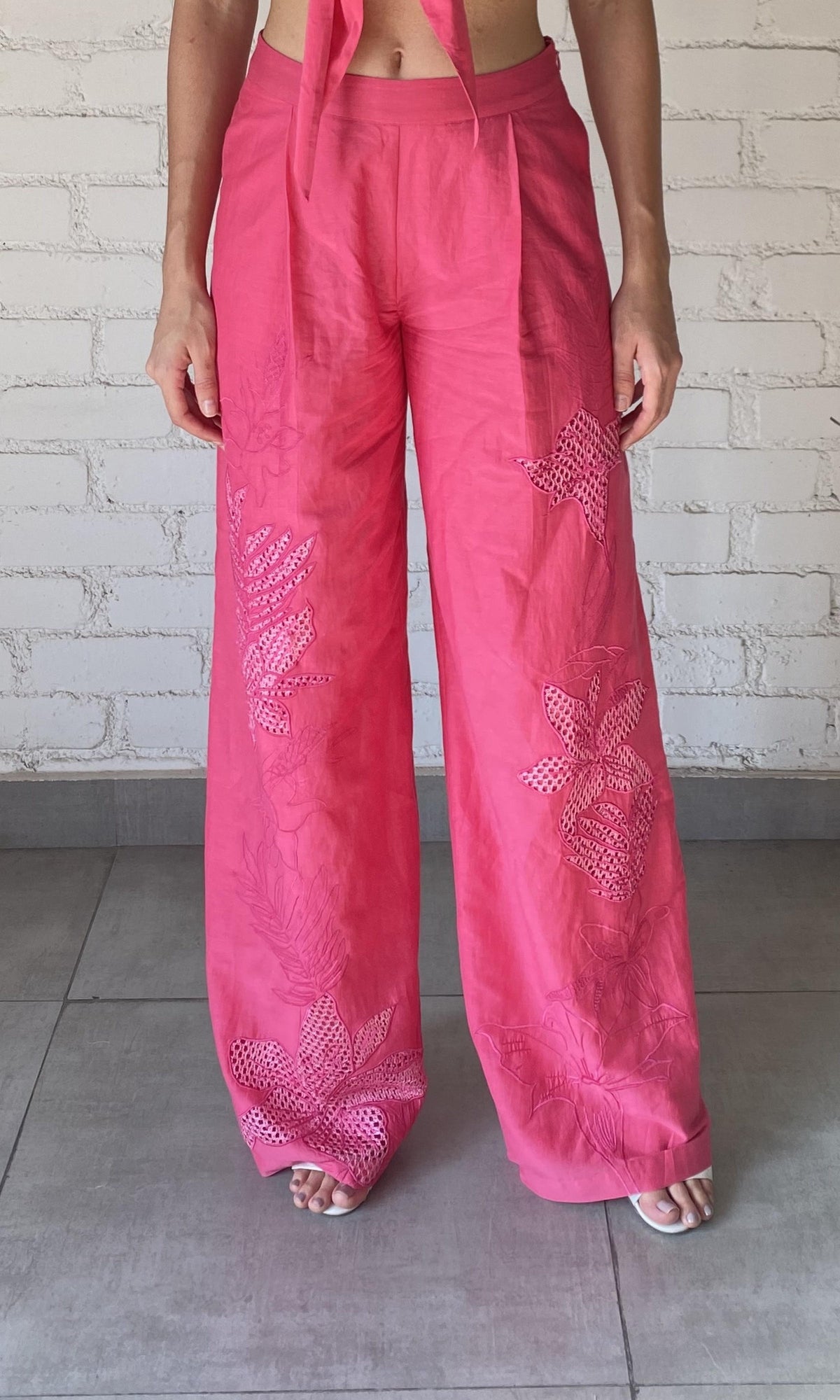 Womens | Cleo Cotton Silk Pant | Pink