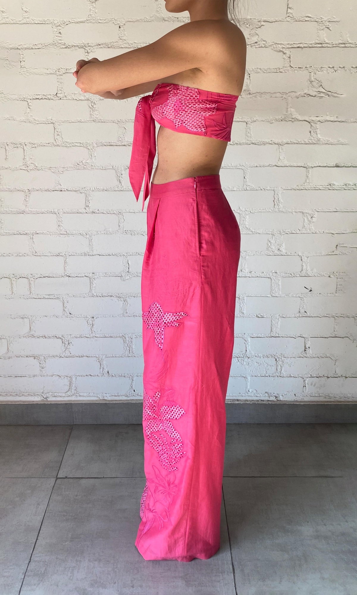 Womens | Cleo Cotton Silk Pant | Pink