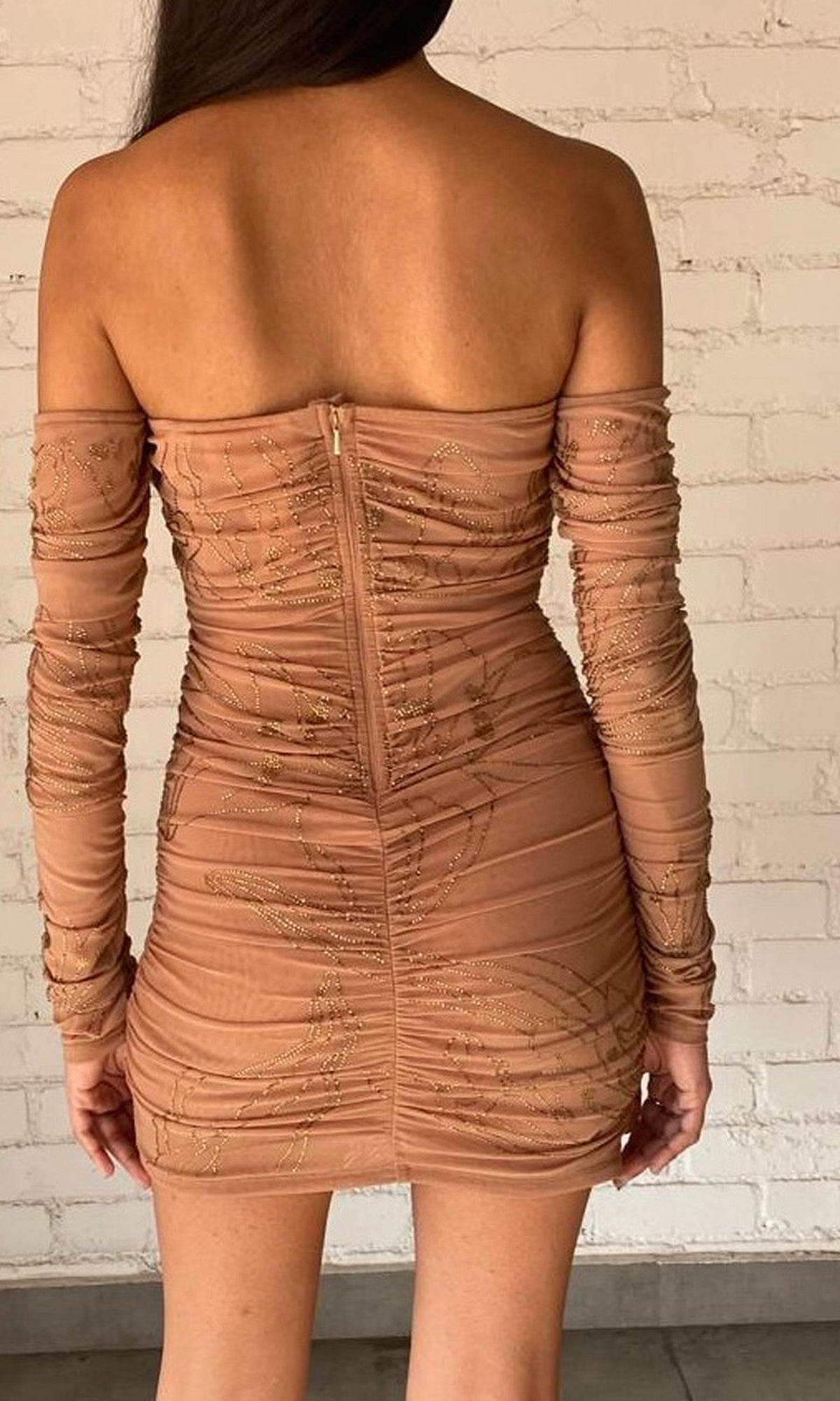 Womens | Dream Nylon Short Dress | Nude