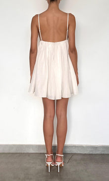 Womens | Eli Thin Linen Cotton Embroidered Mini Dress | White