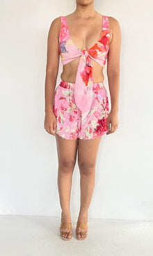 Womens | Inv Polyester Crepe Shorts | Pink Multi