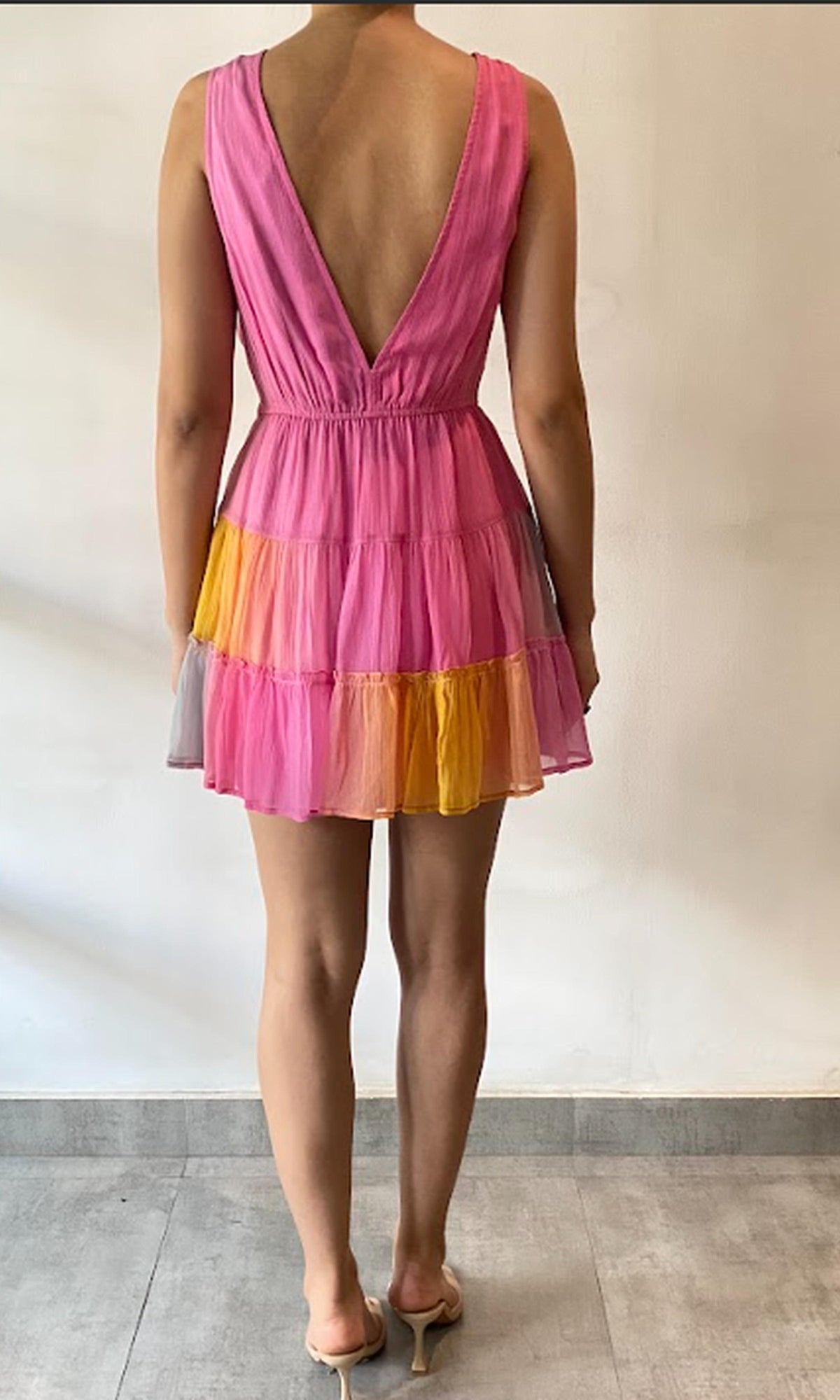 Womens | Inv Crinkle Chiffon Short Dress | Pink