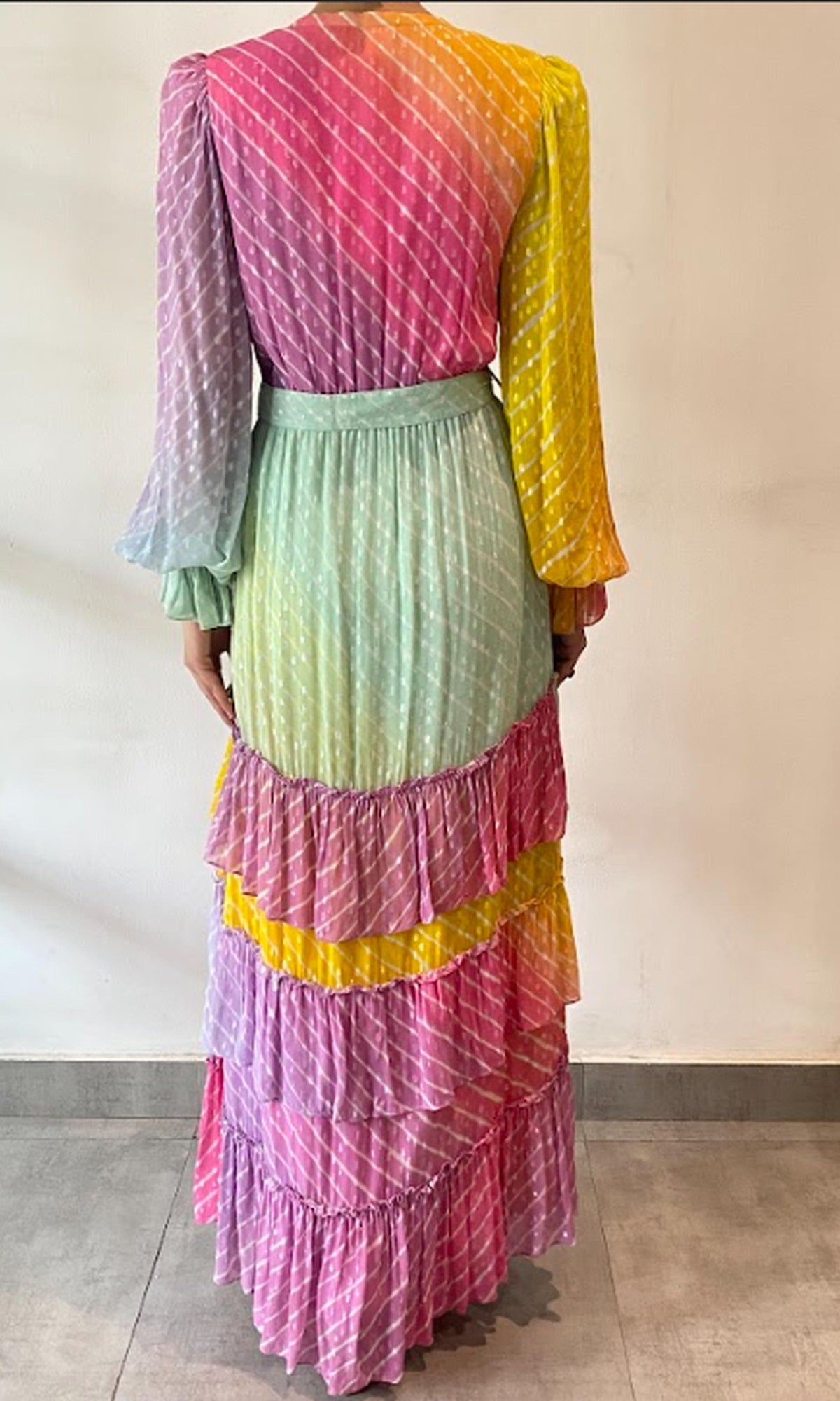 Rococo Sand | Inv Viscose Georgtte Lurex Dobby Long Dress | Multi