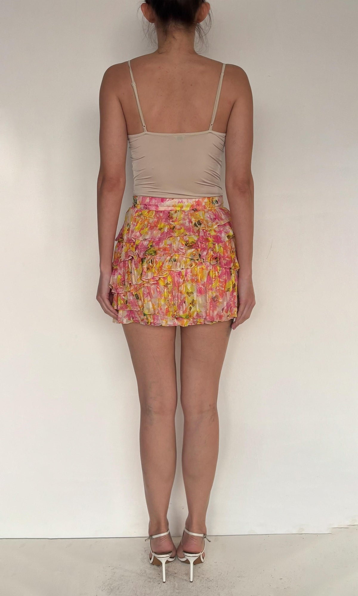 Rococo Sand | Inv Viscose Geoergtte Short Skirt | Yellow