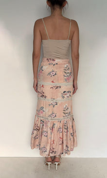 Womens | Inv Polyester Crepe Long Skirt | Peach