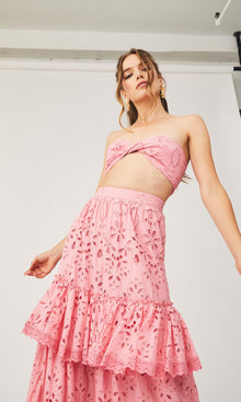 Womens | Moss Cotton Schiffli Bandeau | Pink