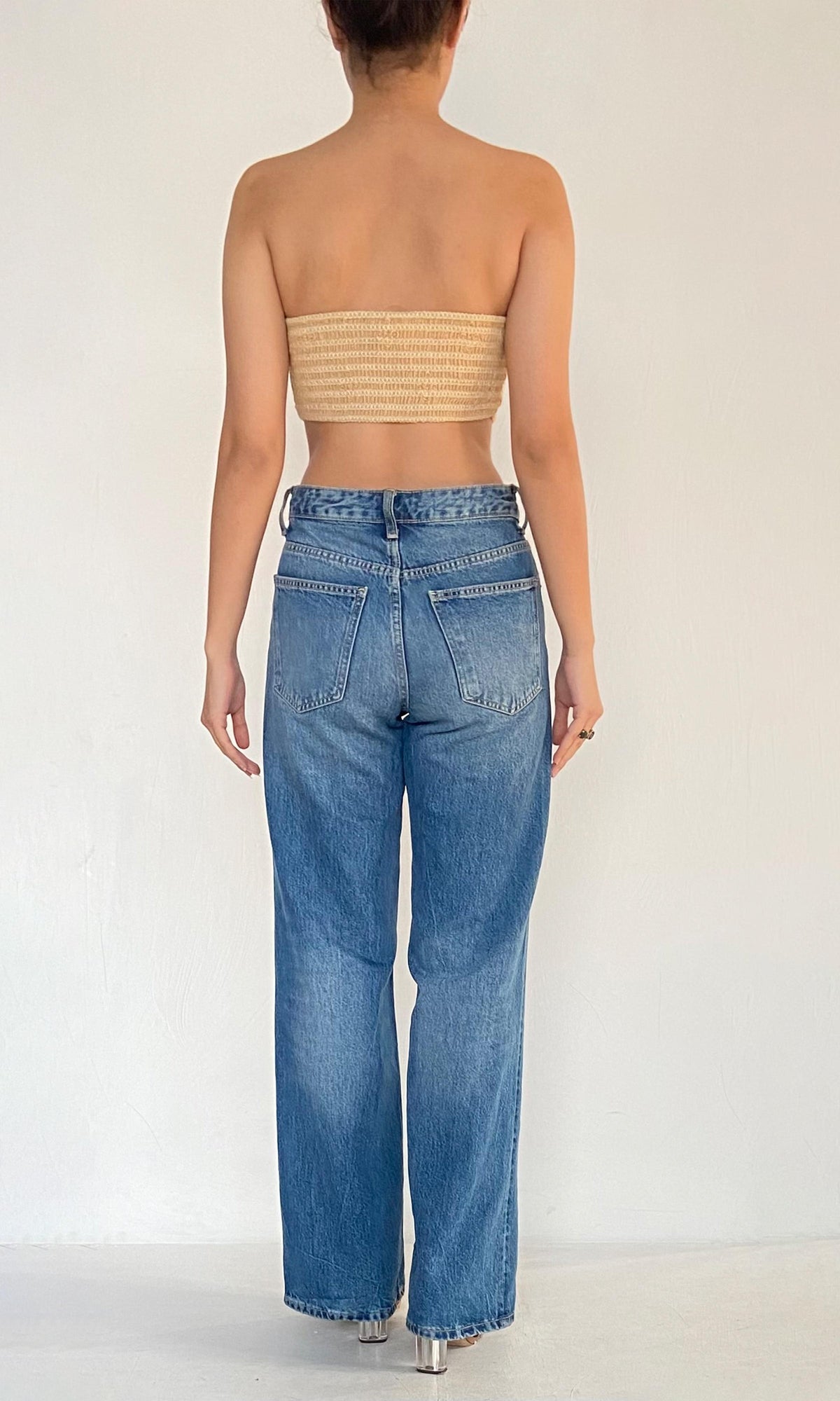 Womens | Moss Cotton Schiffli Bandeau | Nude