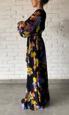 Womens | Quin Crinkle Chiffon Long Dress | Black