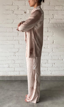 Womens | Ryan Polyester Satin Lycra Tie-Dye Pant | Light Brown