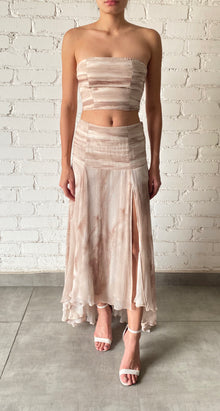 Womens | Ryan Polyester Crinkle Chiffon Long Skirt | Nude