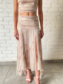 Womens | Ryan Polyester Crinkle Chiffon Long Skirt | Nude