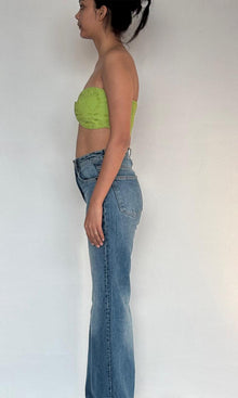 Womens | Sasha Cotton Schiffli Twist-Front Bandeau | Green