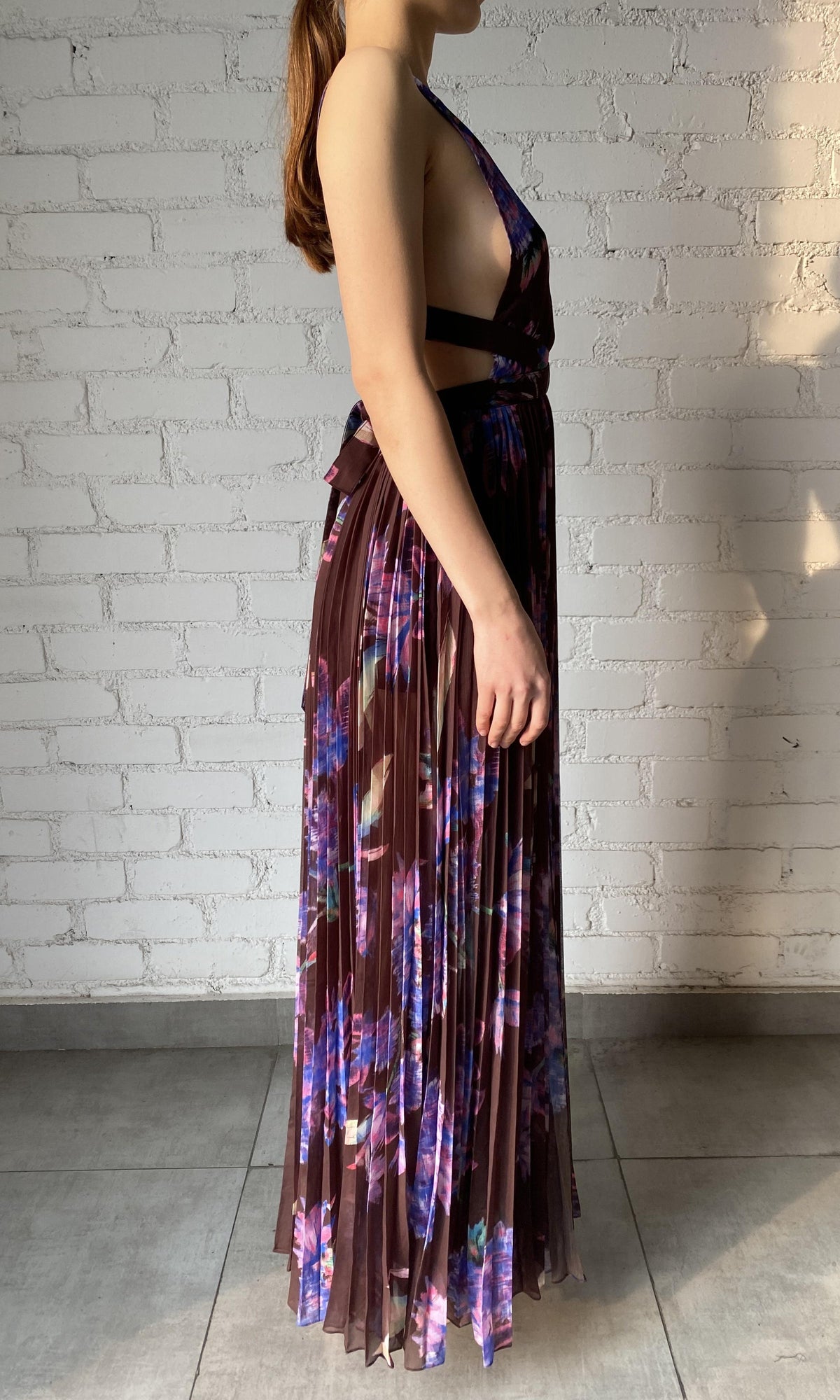 Womens | Shay Polyester Chiffon Long Dress | Multicolor