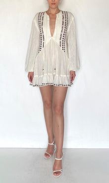 Womens | Taz Double Gauze Pintucks Detail Dress | White