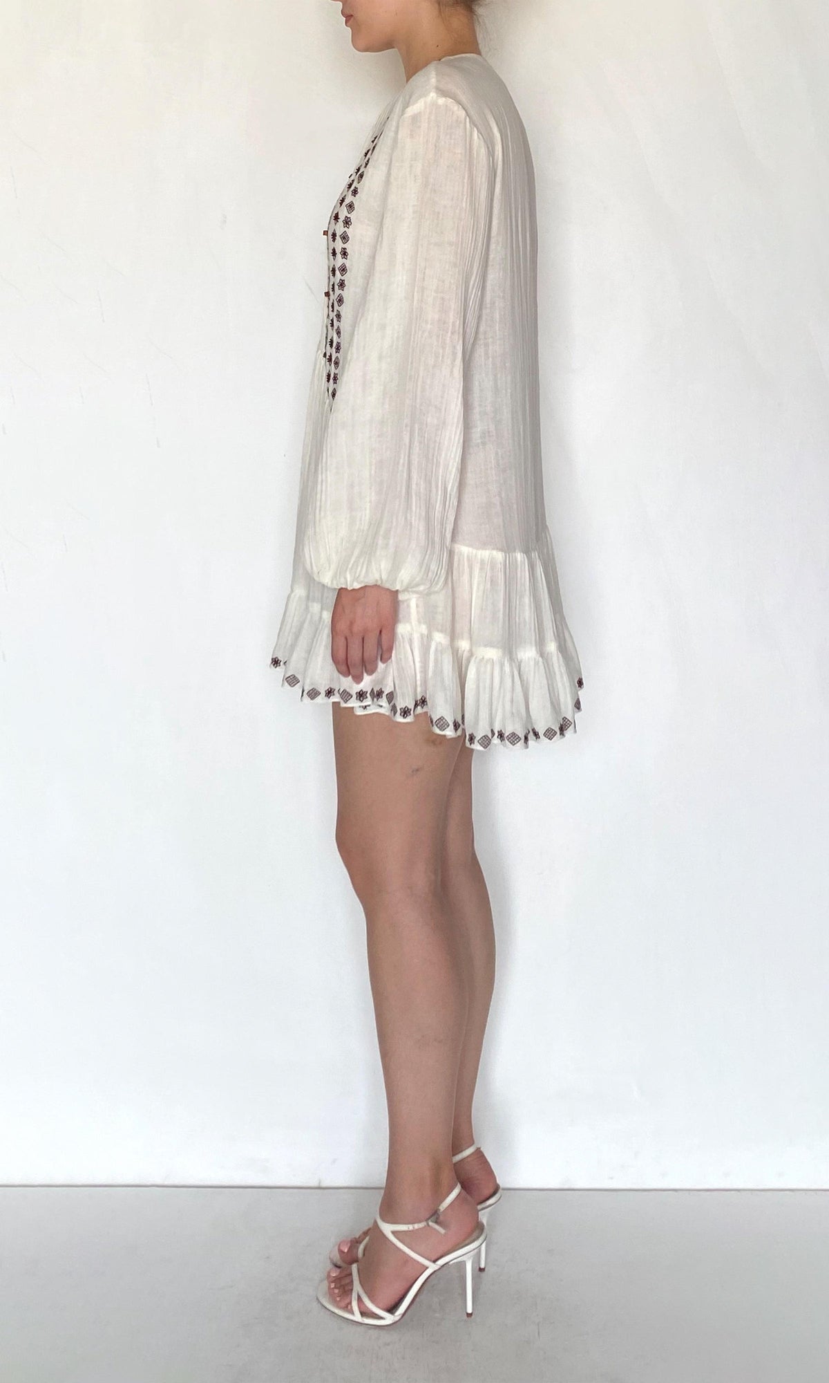 Womens | Taz Double Gauze Pintucks Detail Dress | White