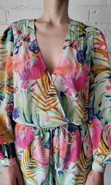 Womens | Zazu Polyester Crepe Bodysuit | Green Multi