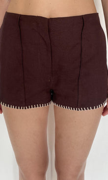 Womens | Zin Linen Cotton Shorts | Brown